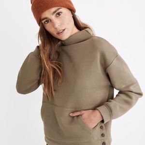 Madewell MWL Betterterry Mockneck Side-Button Sweatshirt XS